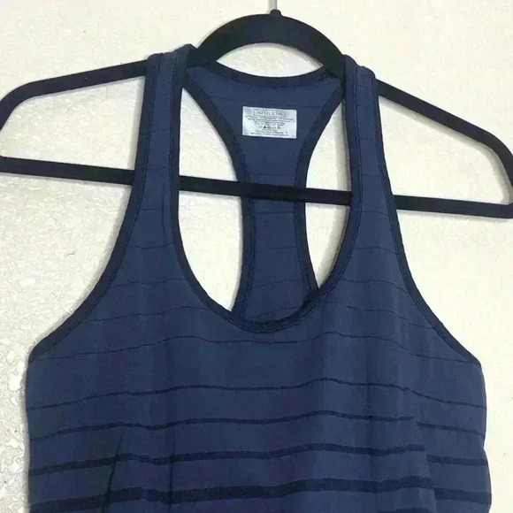 Athleta Racerback Tank Top Women's Large Purple Striped Athletic - Picture 2 of 7